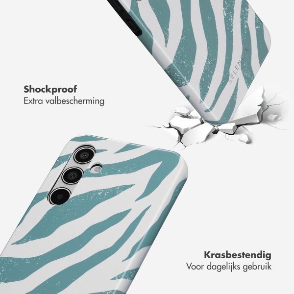 Selencia Vivid Tough Backcover Samsung Galaxy A55 - Colorful Zebra Pine Blue