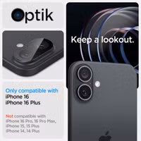 Spigen GLAStR EZ Fit Optik Camera Protector 2 Pack Apple iPhone 16 Plus - Black