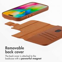 Accezz 2-in-1 Leather Bookcase with MagSafe Apple iPhone 16 Pro Max - Sienna Brown