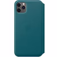 Apple 4 Pack Leather Folio Bookcase Apple iPhone 11 Pro Max - Red Raspberry + Peacock + Deep Sea Blue + Black