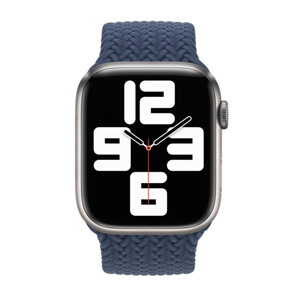 Apple Gevlochten solobandje Apple Watch | 44/45/46/49 mm - Maat 10 - Abyss Blue