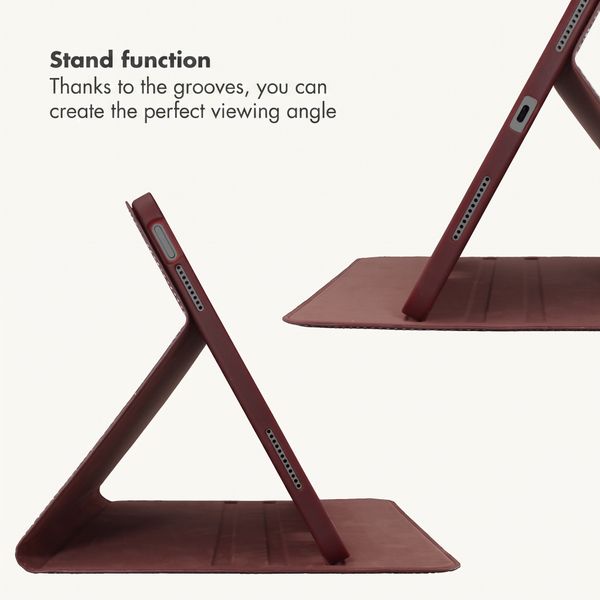 Selencia Croco Bookcase Apple iPad Air 11 inch (2026) M4 / (2025) M3 / (2024) M2 / Air 5 (2022) / Air 4 (2020) - Burgundy