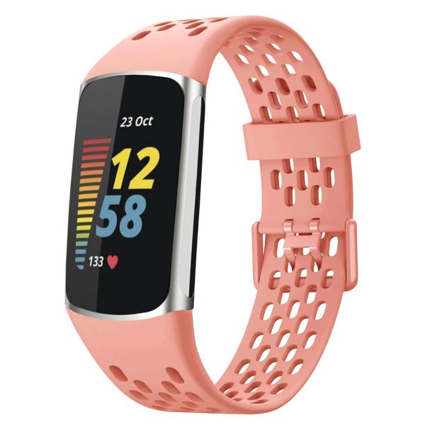 imoshion Siliconen sport bandje met gaatjes Fitbit Charge 5 / Charge 6 - Peach