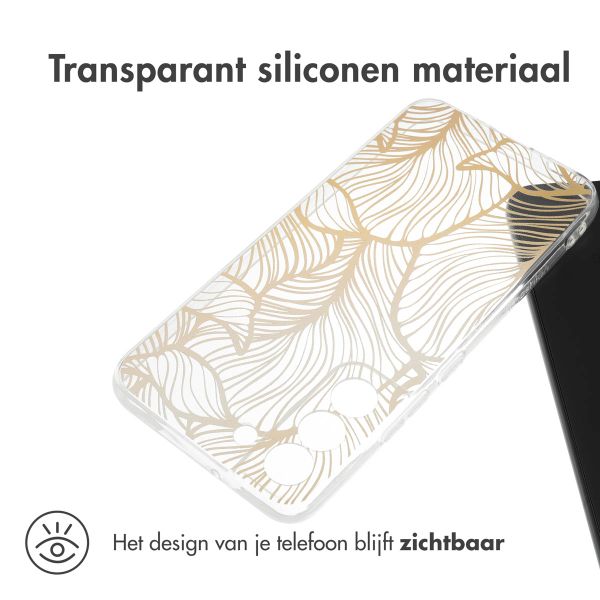imoshion Design hoesje Samsung Galaxy S22 - Golden Leaves Transparant