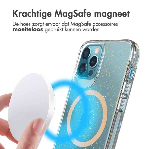 imoshion Clear Glitter Backcover met MagSafe Apple iPhone 12 (Pro) - Goud