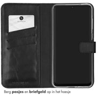 Selencia Echt Leren Bookcase Samsung Galaxy A55 - Zwart