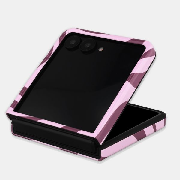 Selencia Vivid Backcover met MagSafe Samsung Galaxy Z Flip 8 - Wavy Swirl Pink Plum