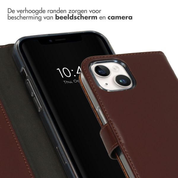 Selencia Echt Leren Bookcase Apple iPhone 15 - Bruin
