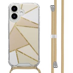 imoshion Design hoesje met koord Apple iPhone 16 - Beige Graphic
