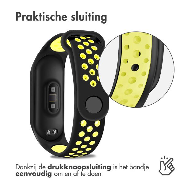 imoshion Siliconen sport bandje Xiaomi Mi Band 3 / 4 - Zwart / Lime