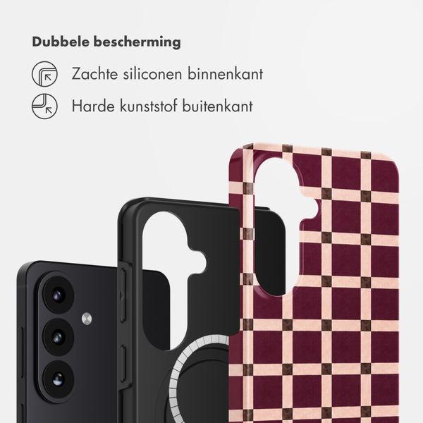 Selencia Vivid Backcover met MagSafe Samsung Galaxy S26 - Check This Burgundy