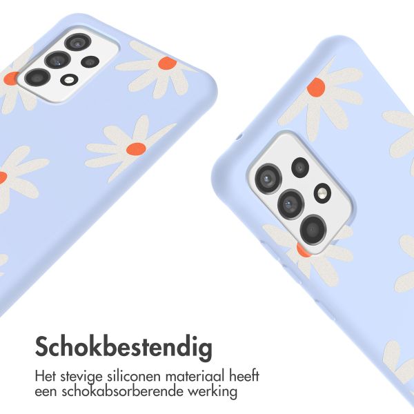 imoshion Siliconen design hoesje met koord Samsung Galaxy A52(s) / (5G/4G) - Lila Flower Distance