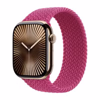 Apple Gevlochten solobandje Apple Watch | 44/45/46/49 mm - Maat 1 - Magenta