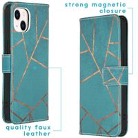 imoshion Design Softcase Bookcase iPhone 13 - Blue Graphic