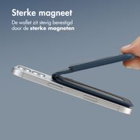 Accezz Leren Wallet met standaard - Geschikt voor MagSafe en Qi2 - Nightfall Blue
