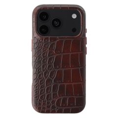 Selencia Croco Backcover met MagSafe Apple iPhone 18 Pro Max / 17 Pro Max - Choco Brown