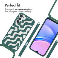 imoshion Siliconen design hoesje met koord Samsung Galaxy A15 (5G/4G) - Petrol Green Groovy