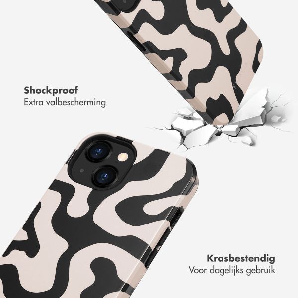 Selencia Vivid Tough Backcover iPhone 13 - Art Wave Black