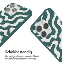 imoshion Siliconen design hoesje met koord Apple iPhone 15 Pro Max - Petrol Green Groovy