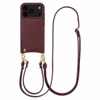 Selencia Nova Telefoonhoes met Koord en Pashouder Apple iPhone 18 Pro / 17 Pro - Bold Burgundy