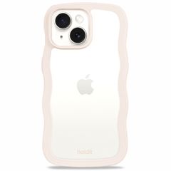 Holdit Wavy Case iPhone 13/14/15 - Light Beige / Transparent