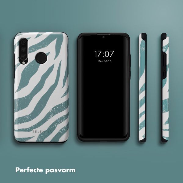 Selencia Vivid Tough Backcover Huawei P30 Lite - Colorful Zebra Pine Blue