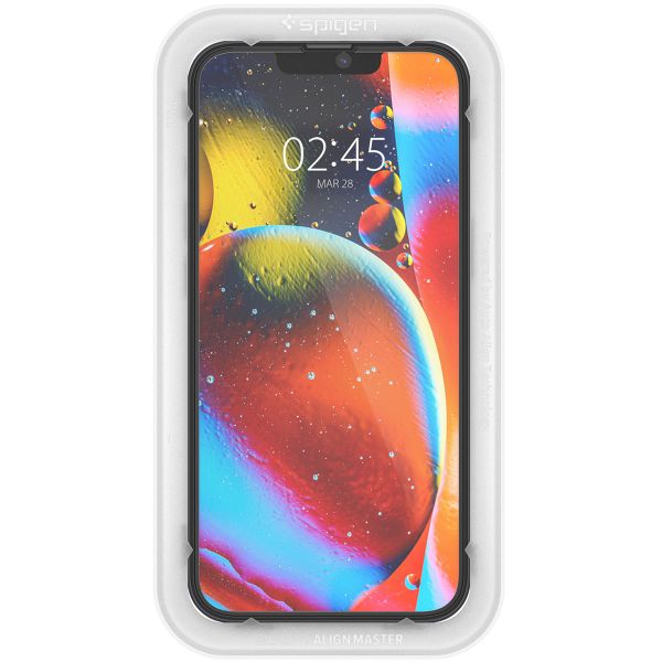 Spigen AlignMaster Full Screenprotector 2 Pack Apple iPhone 13 / 13 Pro - Zwart