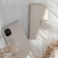 Selencia Echt Lederen Bookcase iPhone Xr - Greige