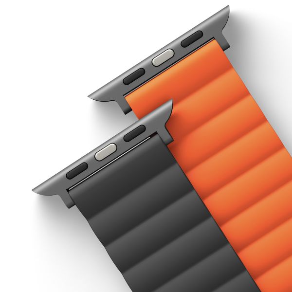 Uniq Revix dubbelzijdig bandje Apple Watch Series 1 t/m 11 / SE / Ultra (44/45/46/49 mm) - Charcoal (Grey/Orange)