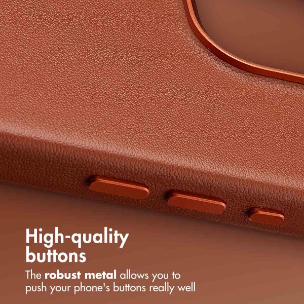Accezz Leather Back Cover with MagSafe Apple iPhone 16 Pro - Sienna Brown