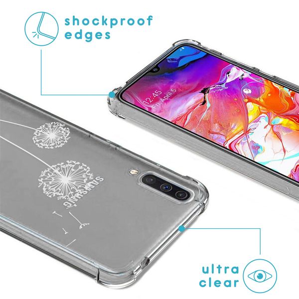 imoshion Design hoesje met koord Samsung Galaxy A70 - Paardenbloem - Wit