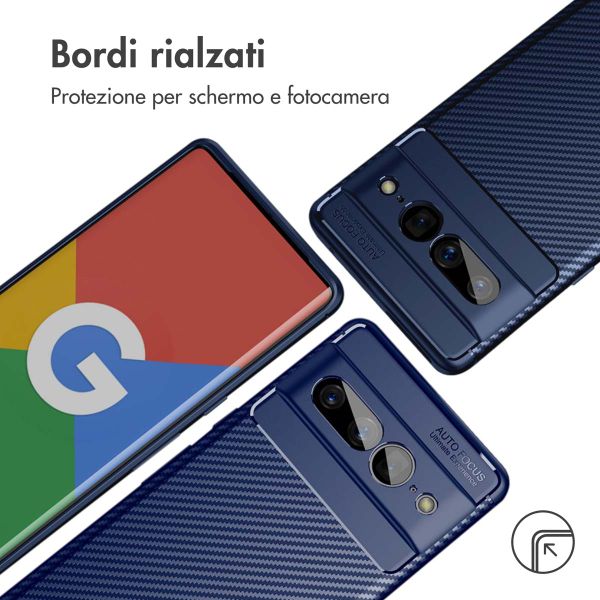 imoshion Carbon Softcase Backcover Google Pixel 7 Pro - Blauw