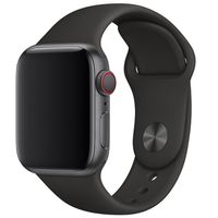 Apple Sport Band Apple Watch Series 1 t/m 9 / SE (38/40/41 mm) | Series 10 / 11 (42 mm) - Zwart