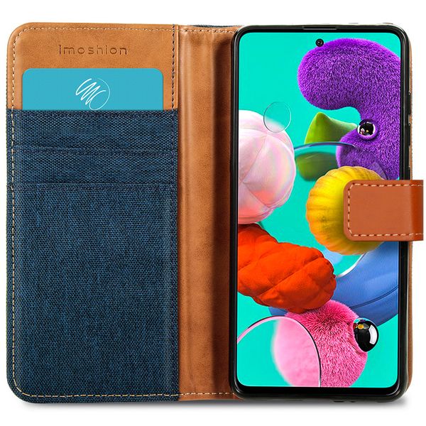 imoshion Luxe Canvas Bookcase Samsung Galaxy A51 - Donkerblauw