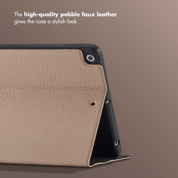 Selencia Riva Bookcase Apple iPad 9 (2021) 10.2 inch / iPad 8 (2020) 10.2 inch / iPad 7 (2019) 10.2 inch - Beige