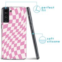 imoshion Design hoesje Samsung Galaxy S21 FE - Retro Pink Check