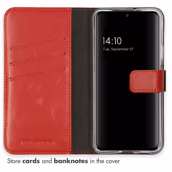 Selencia Echt Leren Bookcase Samsung Galaxy S22 - Rood