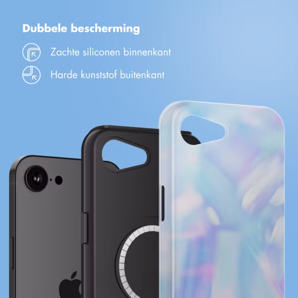 Selencia Vivid Backcover met MagSafe Apple iPhone 16e - Holographic Blue Dream