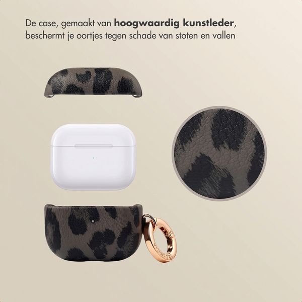 Selencia Sabi Case met panterprint  Apple Airpods 3 - Midnight Black