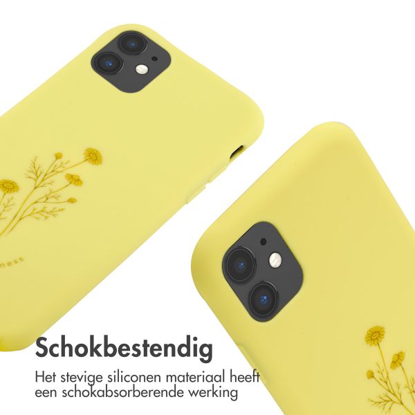 imoshion Siliconen design hoesje met koord Apple iPhone 11 - Flower Yellow