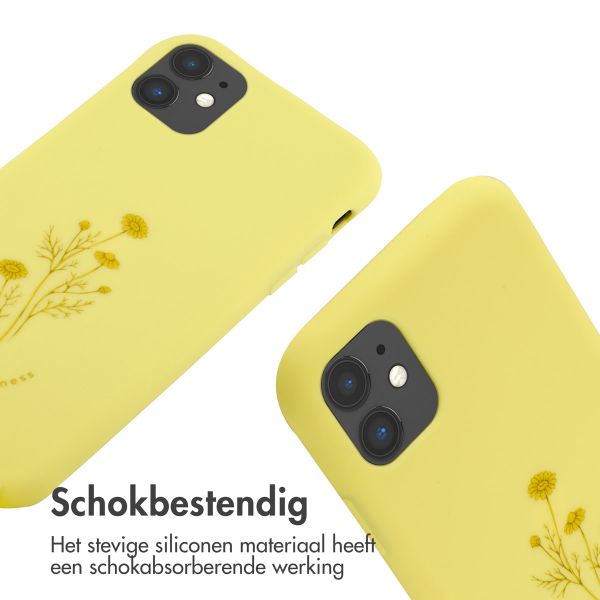 imoshion Siliconen design hoesje met koord iPhone 11 - Flower Yellow