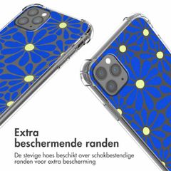 imoshion Design hoesje met koord Apple iPhone 11 Pro - Cobalt Blue Flowers Connect