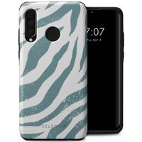 Selencia Vivid Tough Backcover Huawei P30 Lite - Colorful Zebra Pine Blue