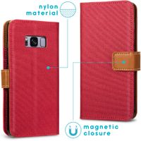 imoshion Luxe Canvas Bookcase Samsung Galaxy S8 - Rood