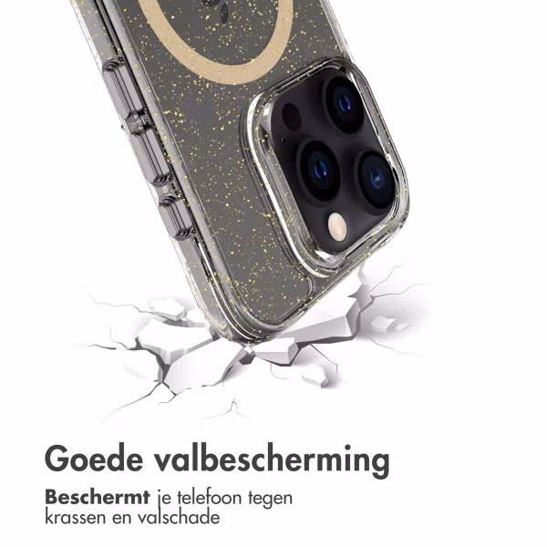 imoshion Clear Glitter Backcover met MagSafe Apple iPhone 15 Pro Max - Goud