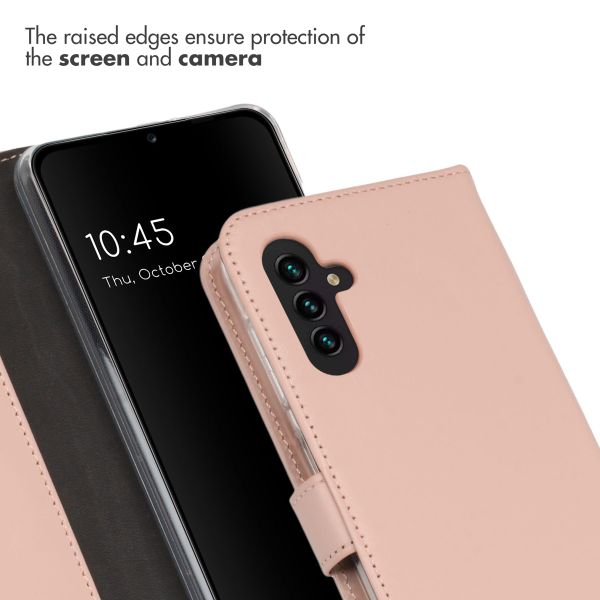 Selencia Echt Leren Bookcase Samsung Galaxy A13 (5G) / A04s - Dusty Pink