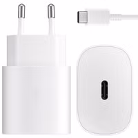 Samsung Originele USB-C naar USB-C kabel - 1.8 meter - 25 Watt + Originele Fast Charging Adapter USB-C Oplader - 25 Watt - Wit