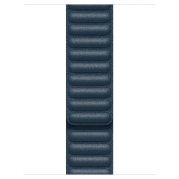 Apple Leather Link Apple Watch Series 1 t/m 9 / SE (38/40/41 mm) | Series 10 (42 mm) - Maat M/L - Baltic Blue