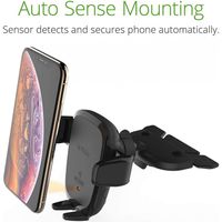 iOttie AutoSense Wireless Fast Charging Mount - Telefoonhouder auto - Ventilatierooster en CD speler - Zwart