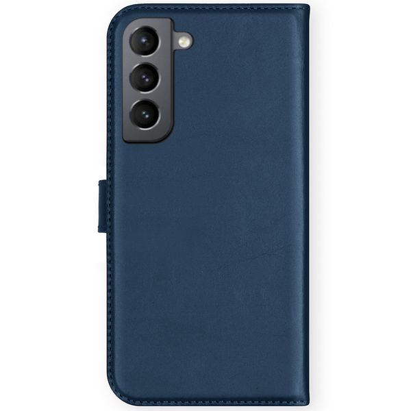Selencia Echt Leren Bookcase Samsung Galaxy S21 FE - Blauw